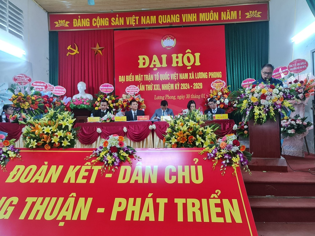 Đại hội đại biểu MTTQ Việt Nam xã Lương Phong khóa XXI, nhiệm kỳ 2024 - 2029 thành công tốt đẹp