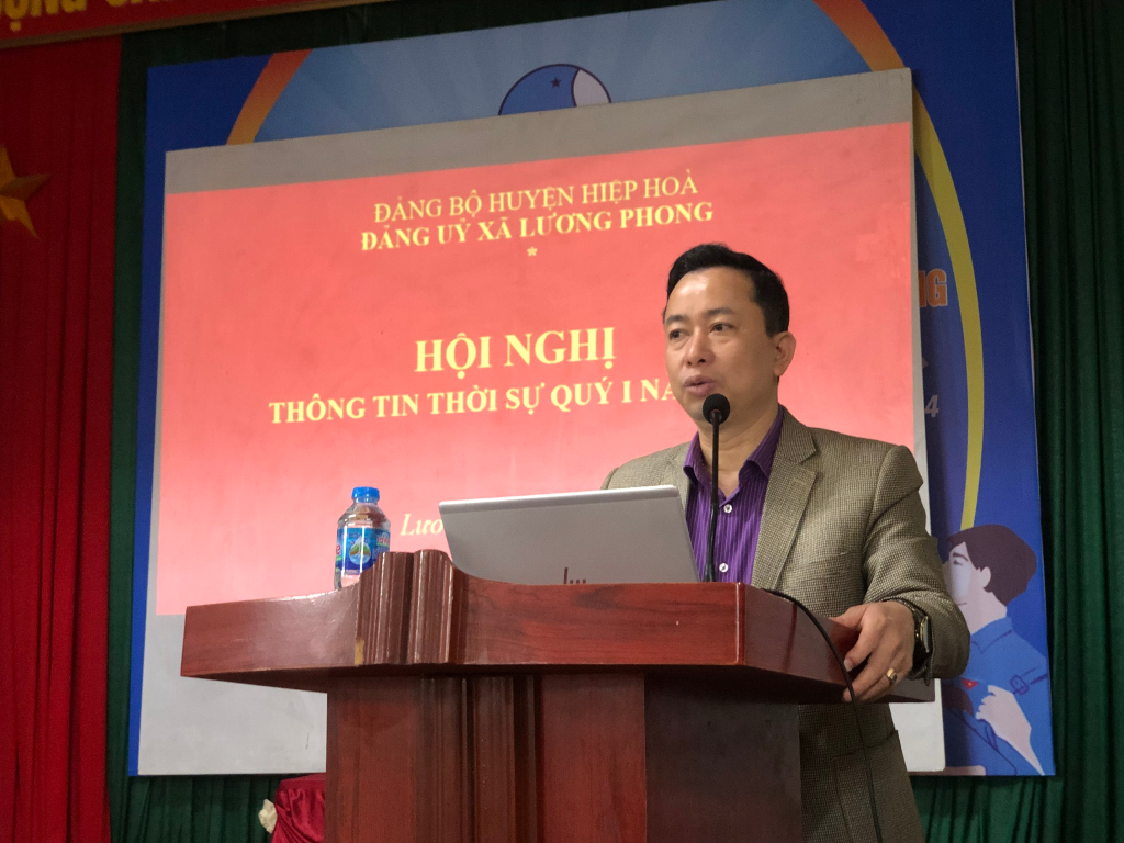 Đảng ủy xã Lương Phong tổ chức hội nghị thông tin thời sự Quý I năm 2024